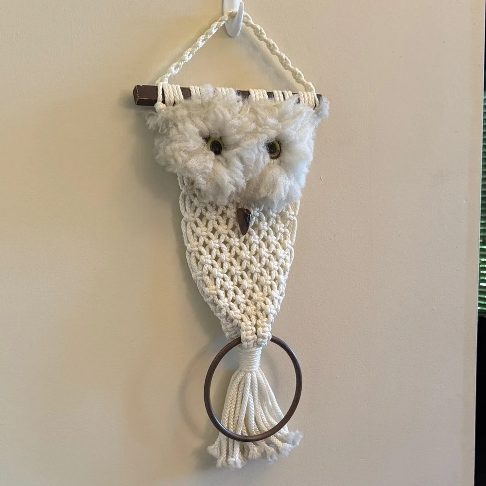 Macrame Owl Wall Hanging Boho Decor Handmade Fiber‎ Art